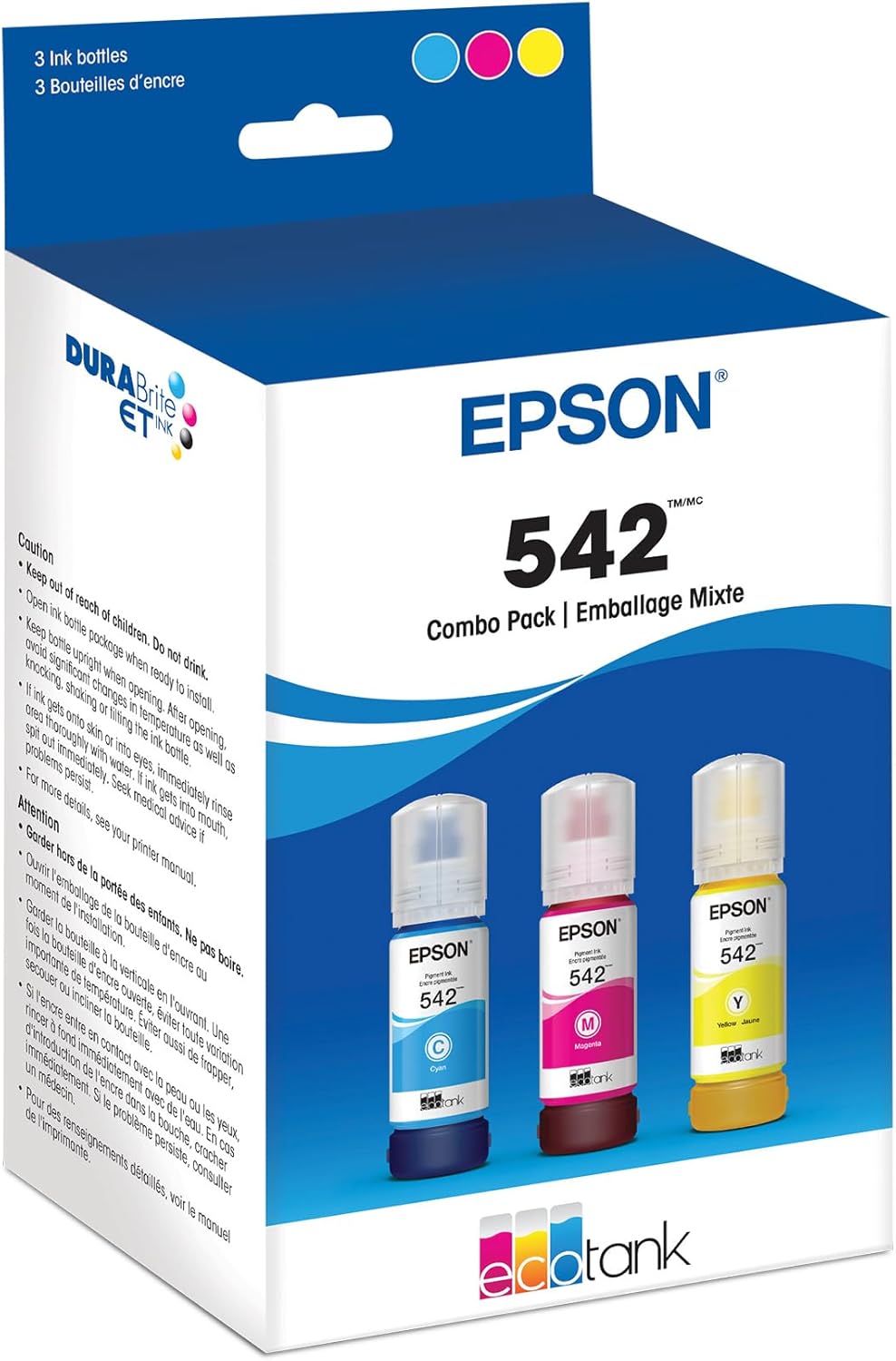 EPSON 542 EcoTank Ink Color Combo Pack: Ultra-high Capacity for Pro-grade Performance