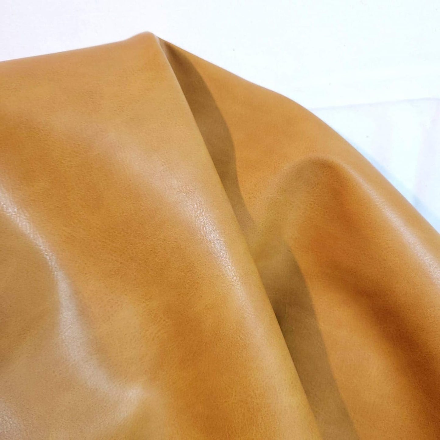 Caramel Light Tan Soft Faux Vegan PU Leather for Upholstery