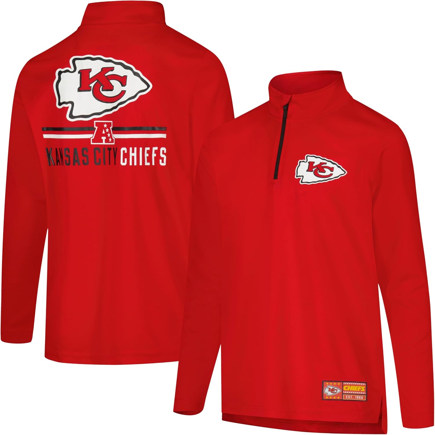 Ultra Game Youth NFL Official Super Soft Quarter Zip T-Shirt