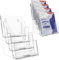 Brochure Holder 6x9 Inch 4 Tier Acrylic Display Stand for Flyers