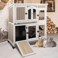 Rabbit Hutch Indoor and Outdoor 2-Story Cage - Spacious Two-Level Home