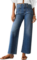 Women Wide Leg High Waist Stretchy Denim Jeans - Trendy Fall 2025