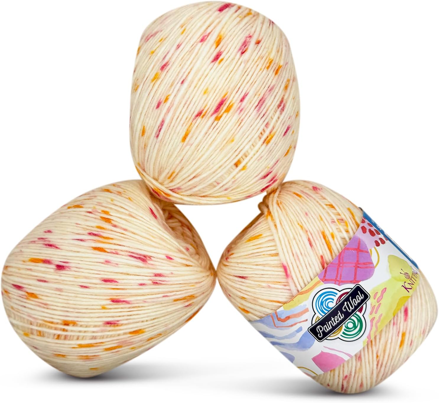 KnitPal Painted Wool Yarn for Knitting - Soft Bouncy Blend