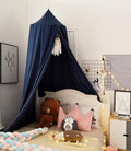 KingKara Dark Blue Crib Canopy - Princess Castle Dream!