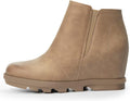Athlefit Wedge Booties for Women - Comfortable Hidden Wedge Ankle easy