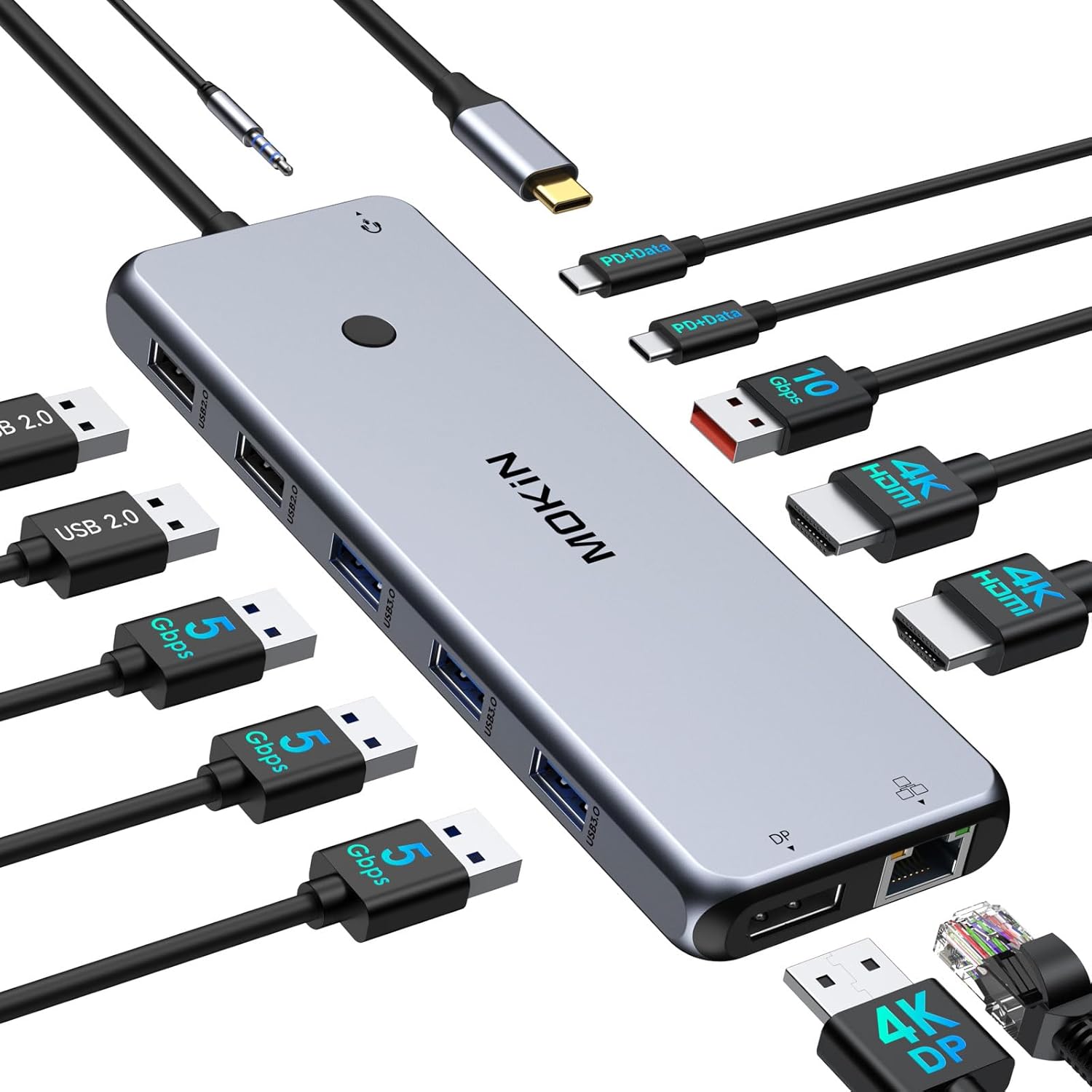 USB C Docking Station Multiport Adapter for Dual Monitors