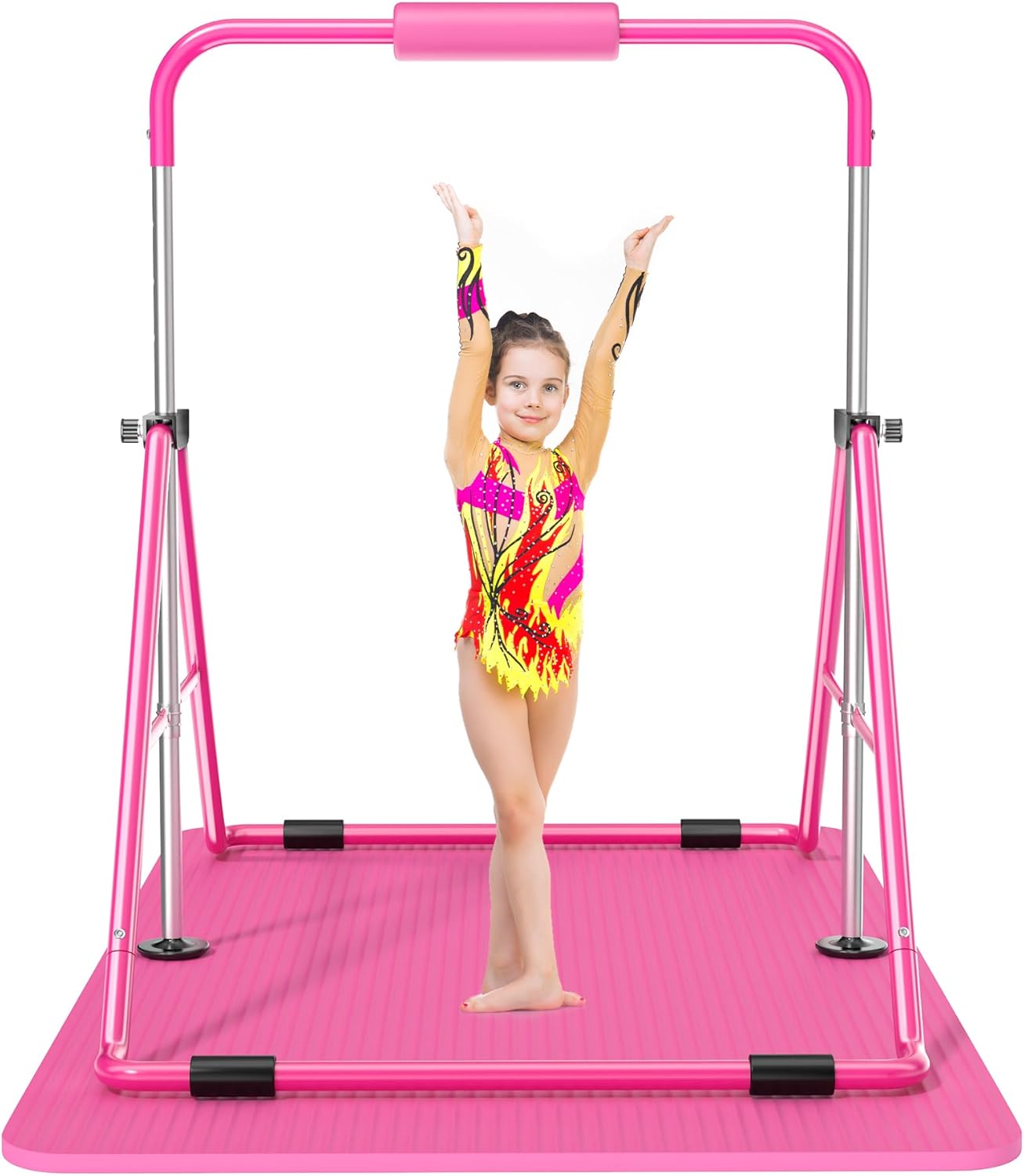 Safly Fun Gymnastics Bar for Kids - Adjustable & Foldable Design