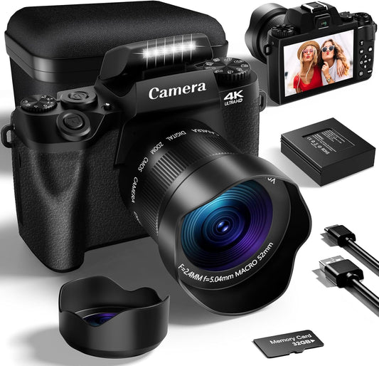 VJIANGER 2024 4K Camera: 64MP Vlogging Power