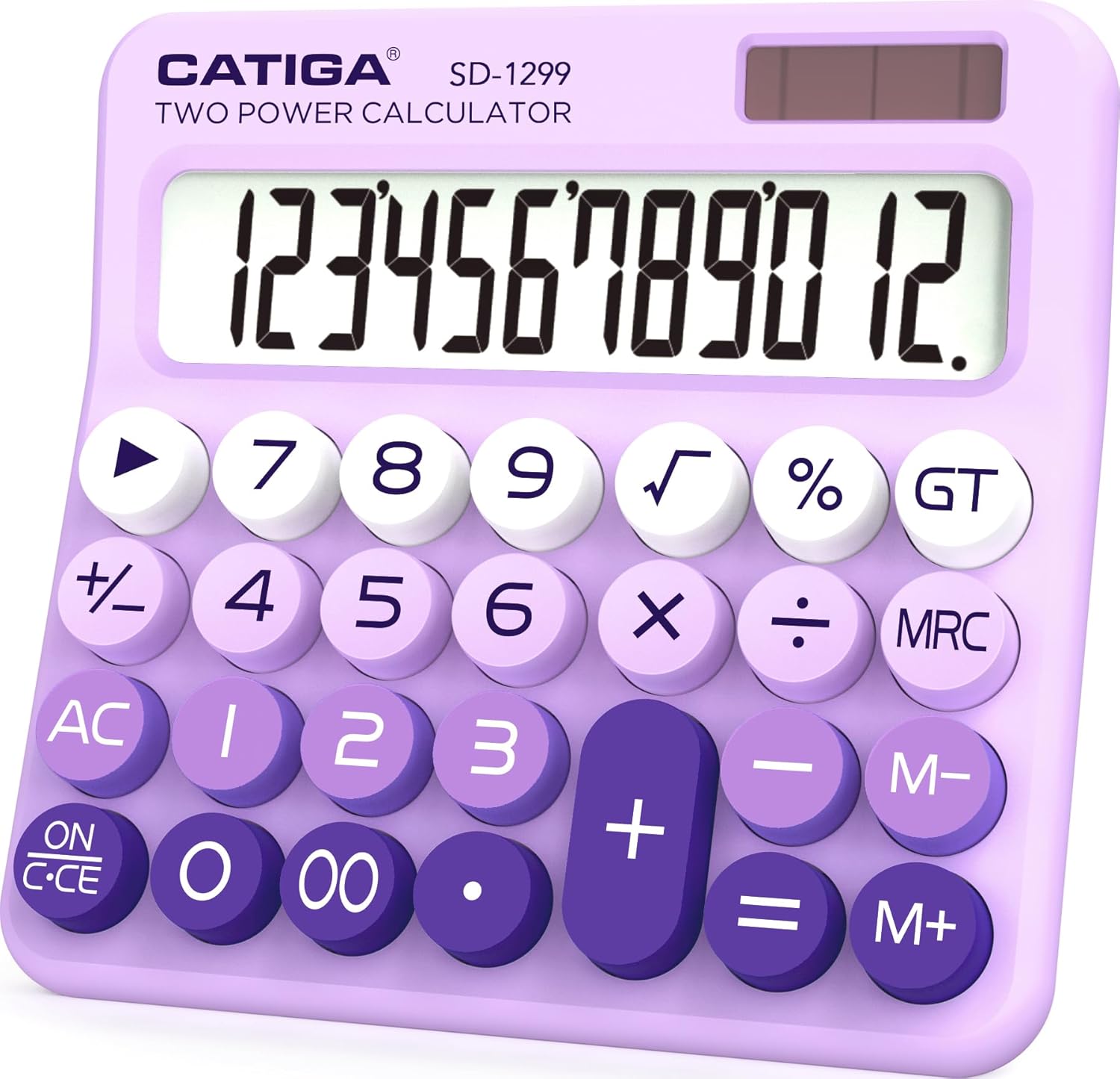 CATIGA Cute Dual Power Calculator - Large Display, Big Buttons