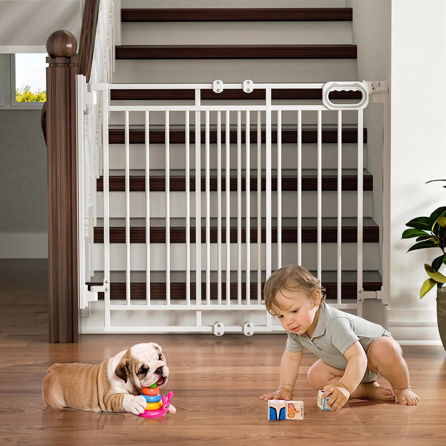 GROWNSY Baby Gate No Bottom Bar for Child and Pet Safety
