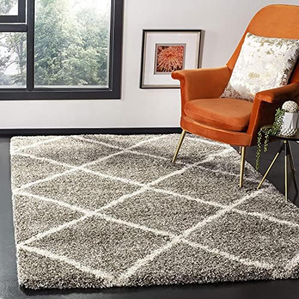 SAFAVIEH Hudson Shag Collection Area Rug - Modern Trellis Design