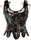 Scarlet Darkness Corset Tops for Women - Floral Lace Up Bustier this