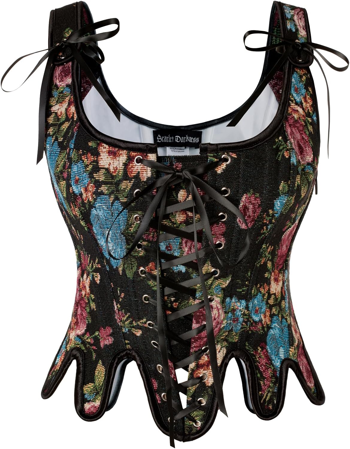 Scarlet Darkness Corset Tops for Women with Floral Lace Design