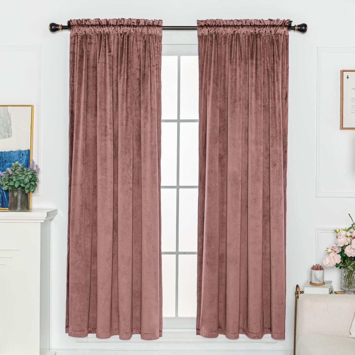 FY FIBER HOUSE Velvet Blackout Curtains - Heat Insulated Elegance