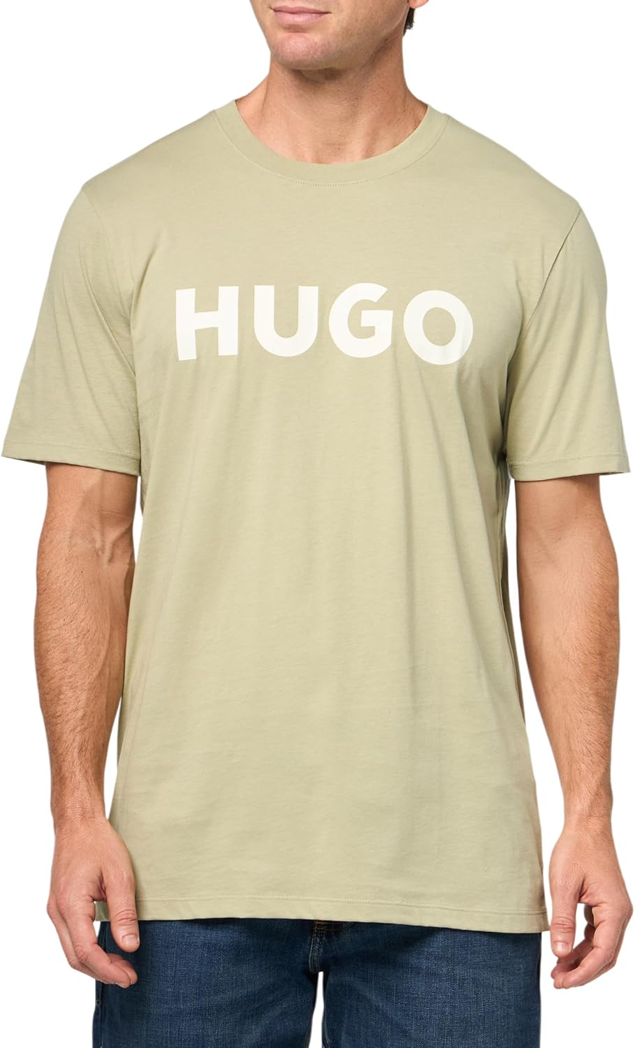 HUGO Mens Print Logo Short Sleeve T-Shirt for Everyday Style