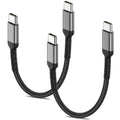 Fast Charge 6 USB C Cables 2-Pack for iPhone 15, Samsung Galaxy S23, Google Pixel - 0.5ft