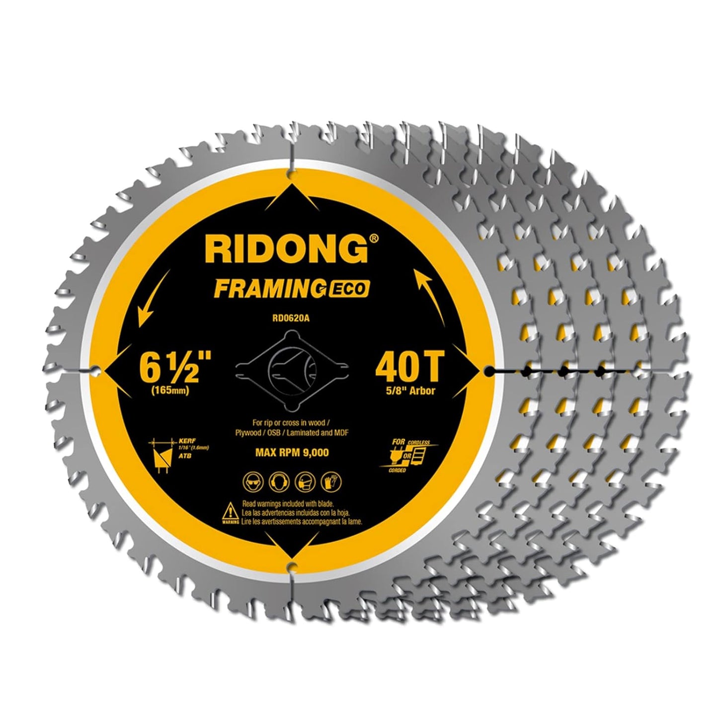 6-1/2 Inch 40 Tooth Circular Saw Blade for Wood Cutting