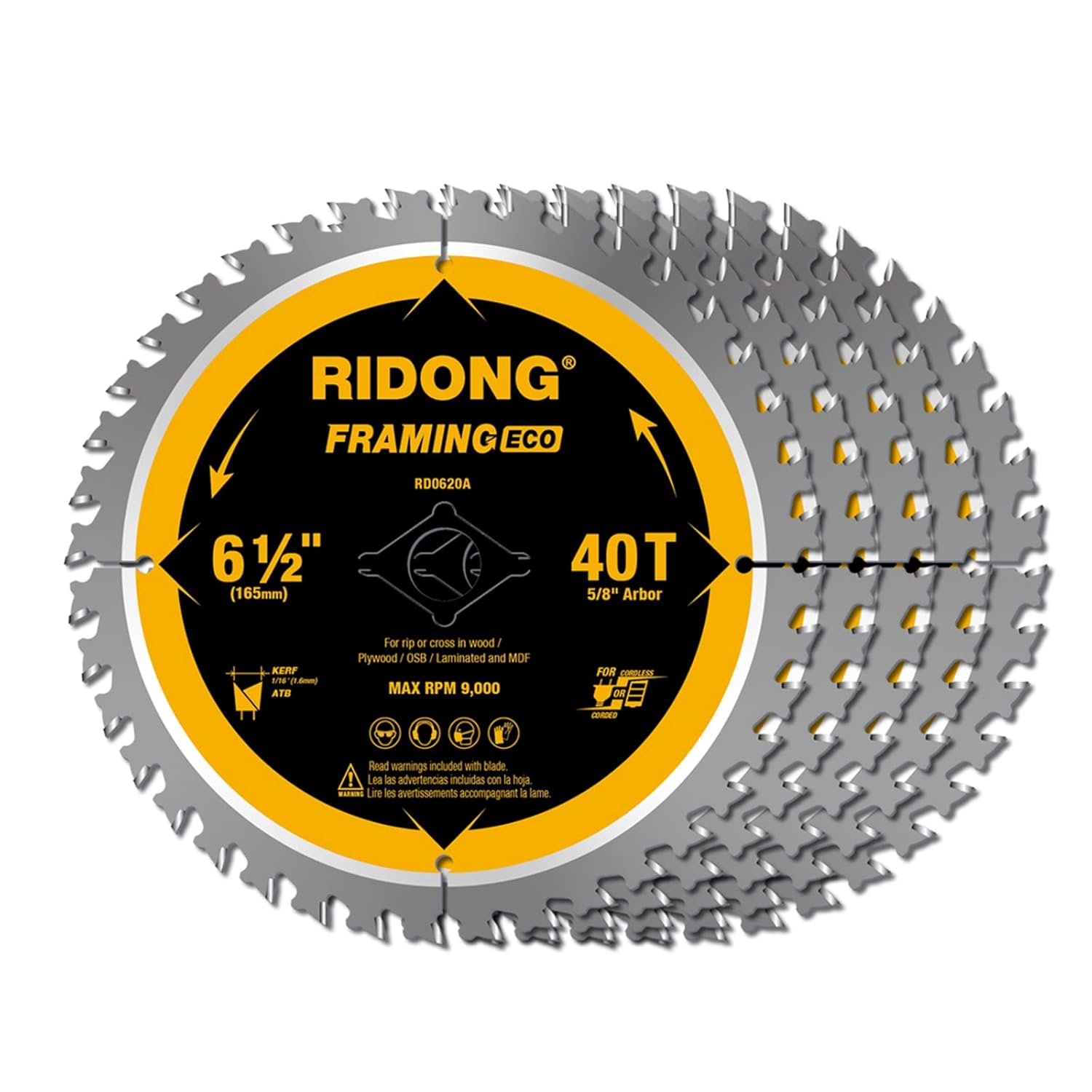 6-1/2 Inch 40 Tooth Circular Saw Blade for Wood Cutting