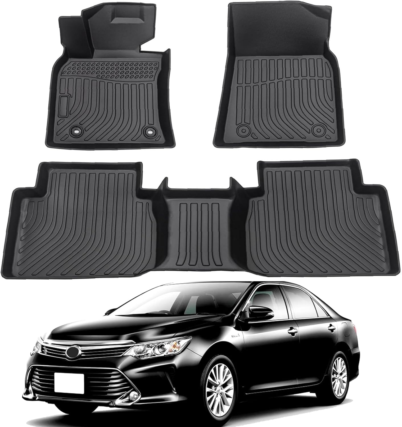 All Weather Rubber Car Floor Mats for 2018-2024 Toyota Camry