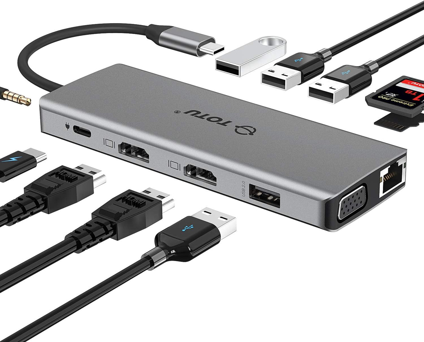 TOTU 13-in-1 USB-C Hub: Ultimate Docking Station for Laptops