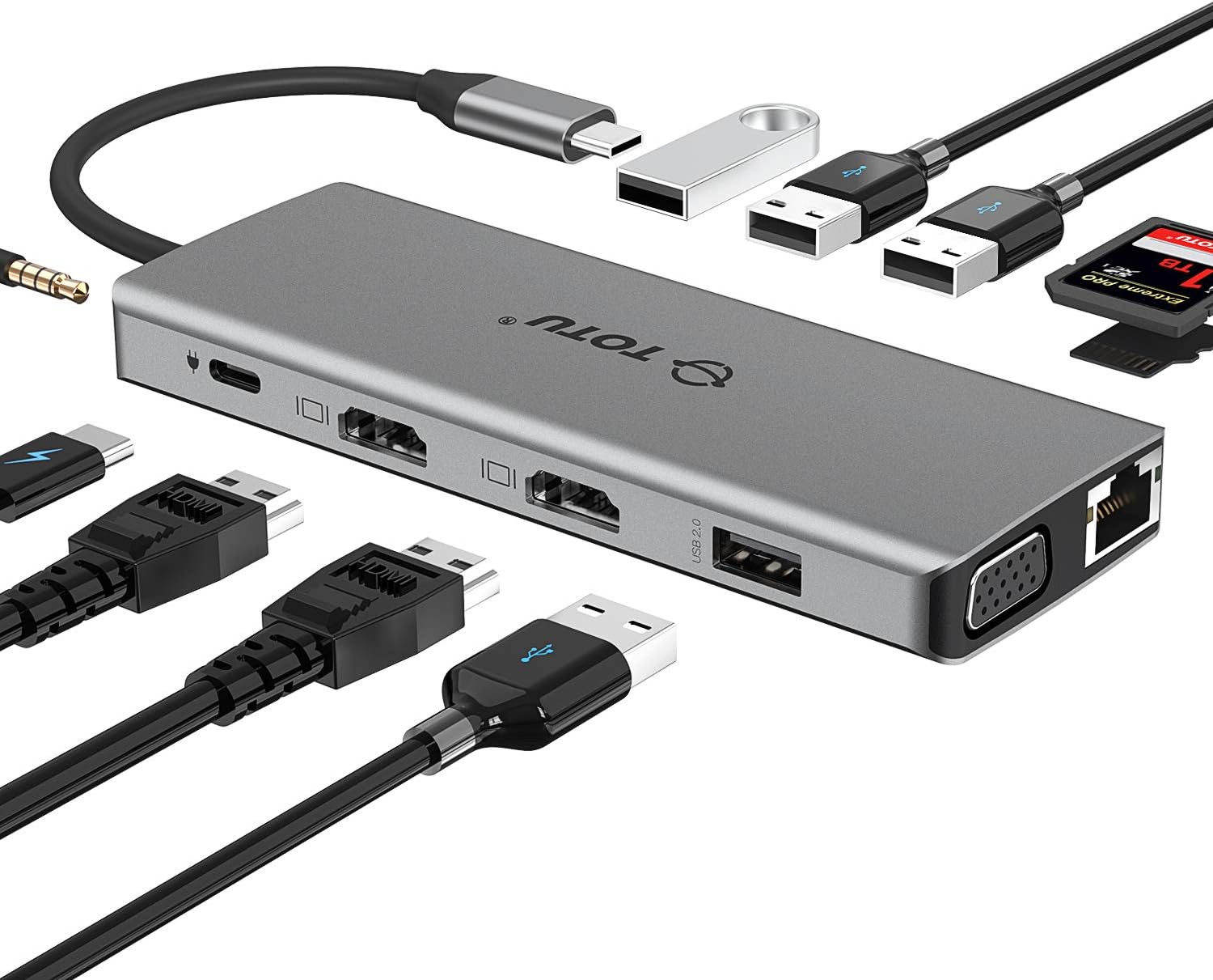 TOTU 13-in-1 USB-C Hub: Ultimate Docking Station for Laptops