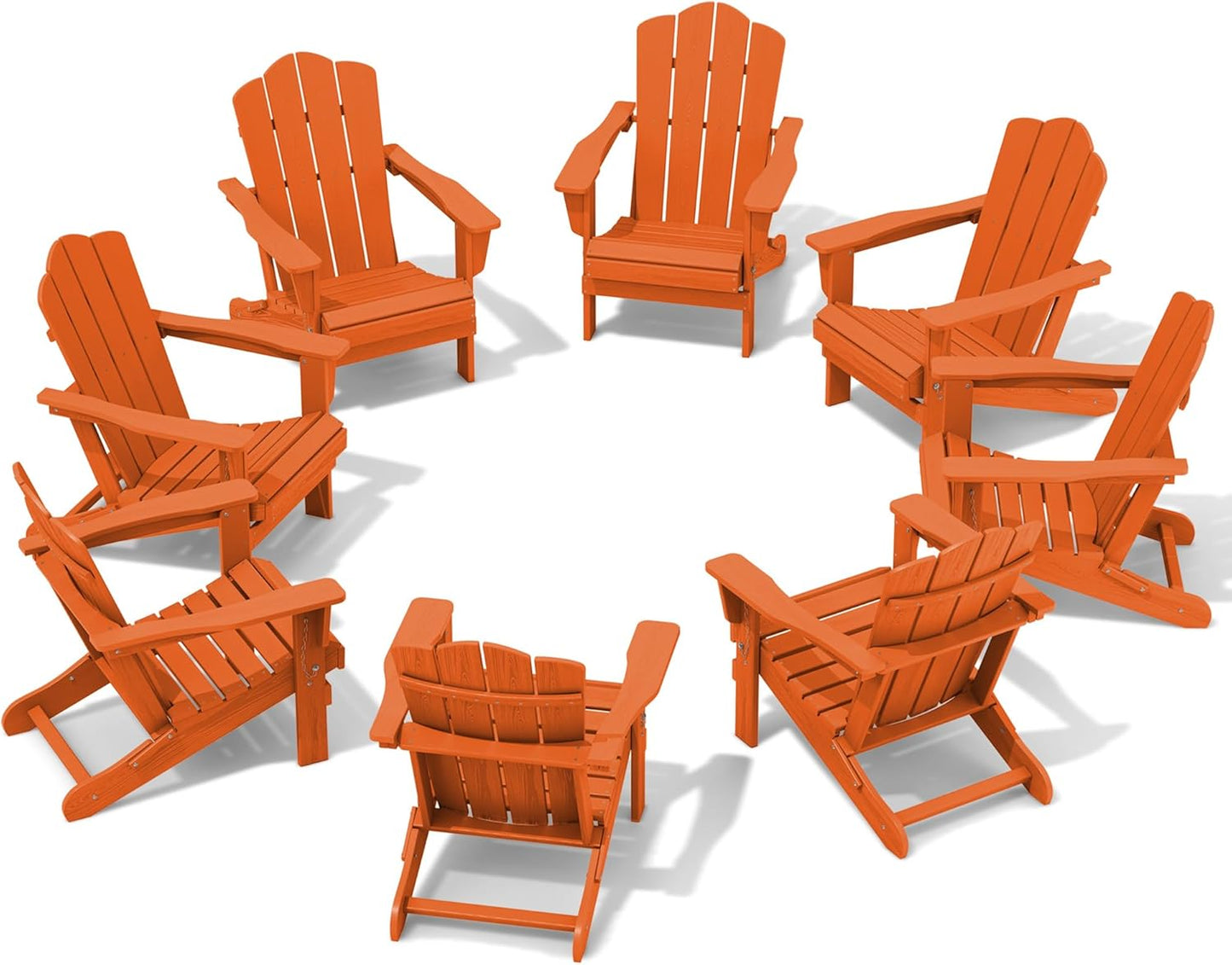 KINGYES Folding Adirondack Chair Set of 8 for Outdoor Relaxation