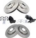 TRQ Front and Rear Brake Pad & Rotor Kit - Ceramic Replacement