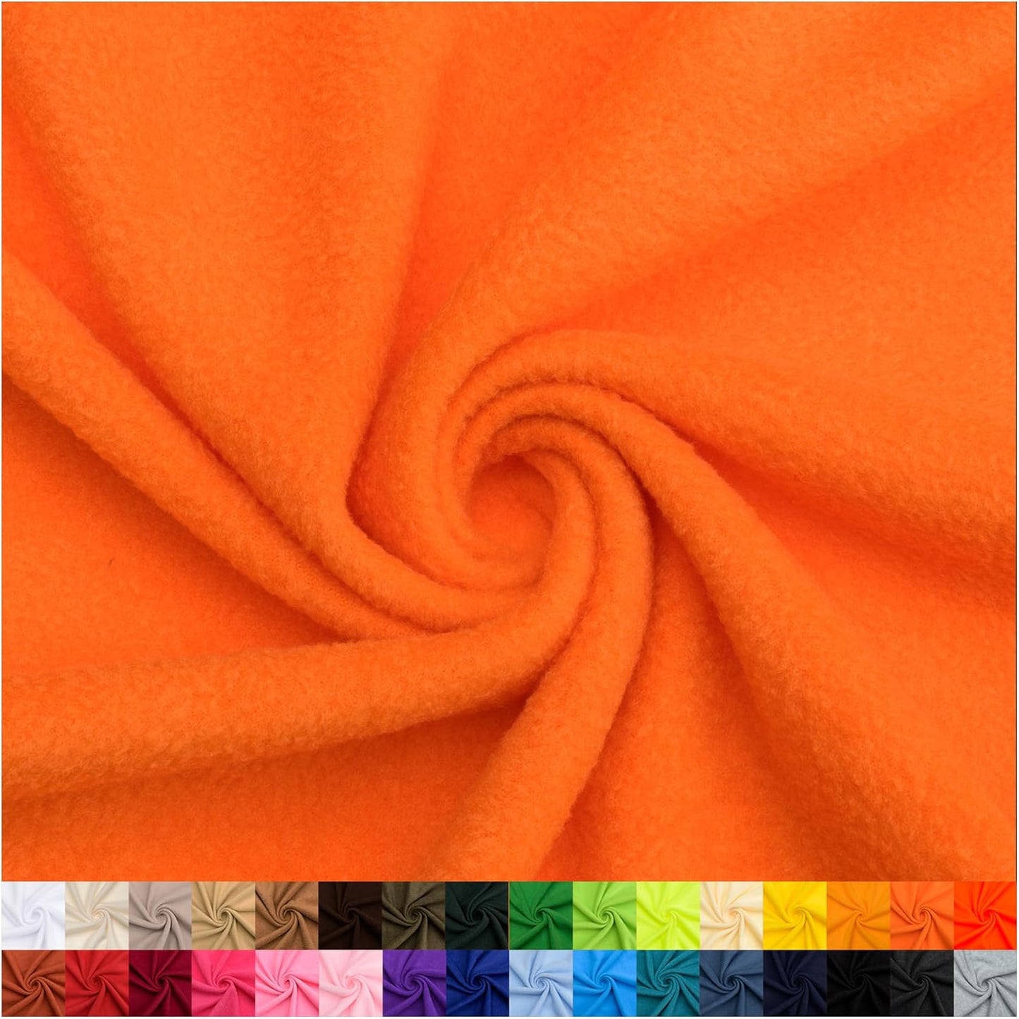 Pico Textiles Orange Solid Fleece Fabric - 10 Yards Bolt