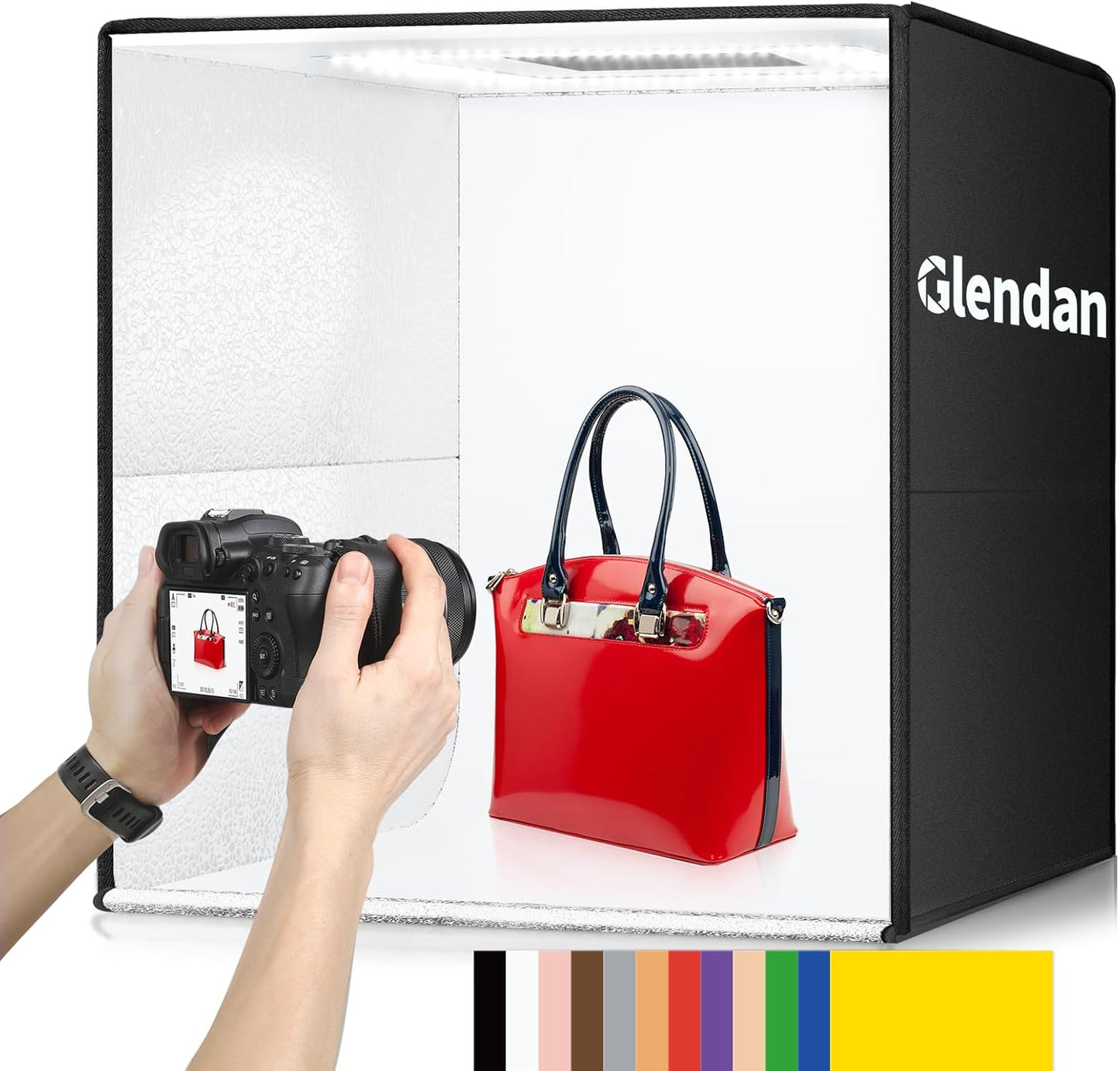 Glendan Light Box Photography: 20x20 inch Studio with 12 Backdrops
