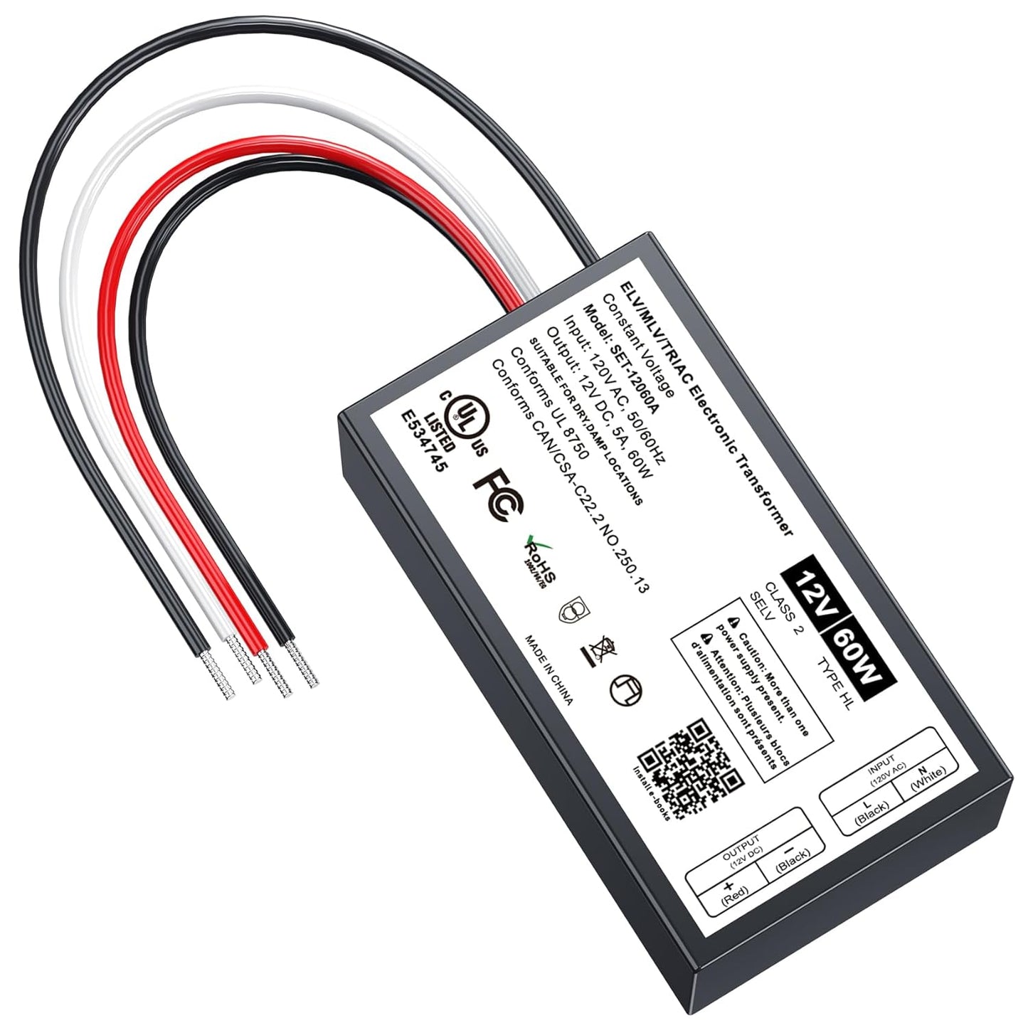 12V Dimmable LED Driver 60W for Smooth Flicker Free Dimming