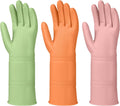 LYKACATT Non-Slip Rubber Dishwashing Gloves - 3 Pairs