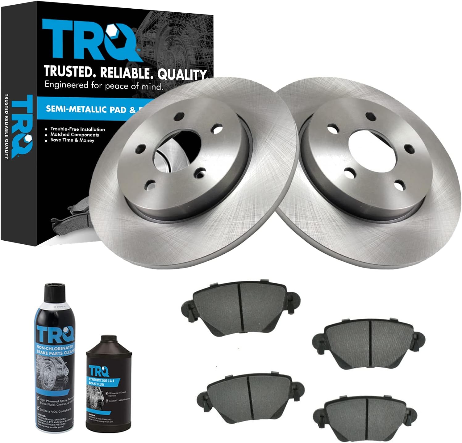 TRQ Rear Brake Pad & Rotor Kit for 2002-2004 Jaguar X-Type