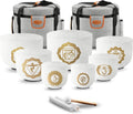432Hz 7-12 Inch Gold Chakra Crystal Singing Bowl Set for Healing