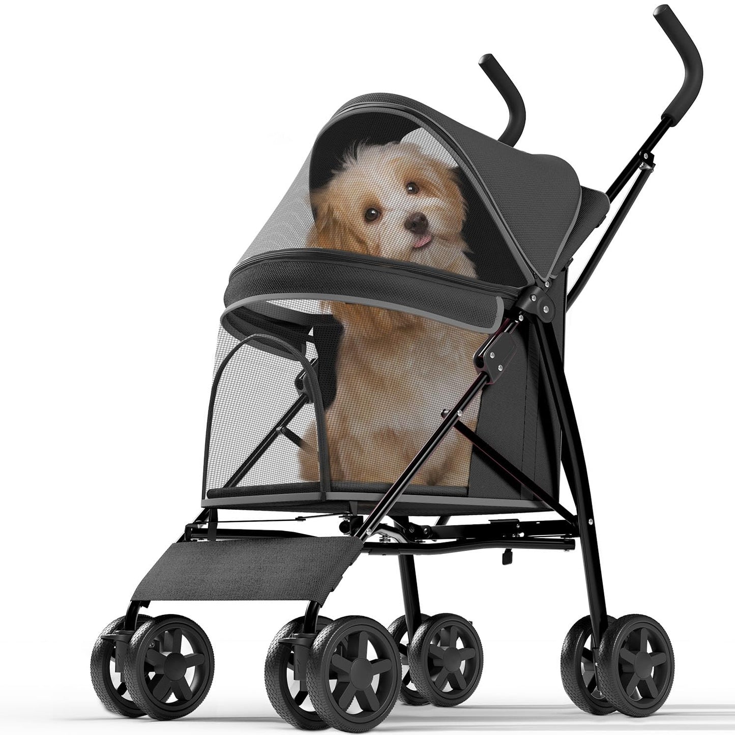 Pet Stroller with 4 Wheels for Small and Medium Pets