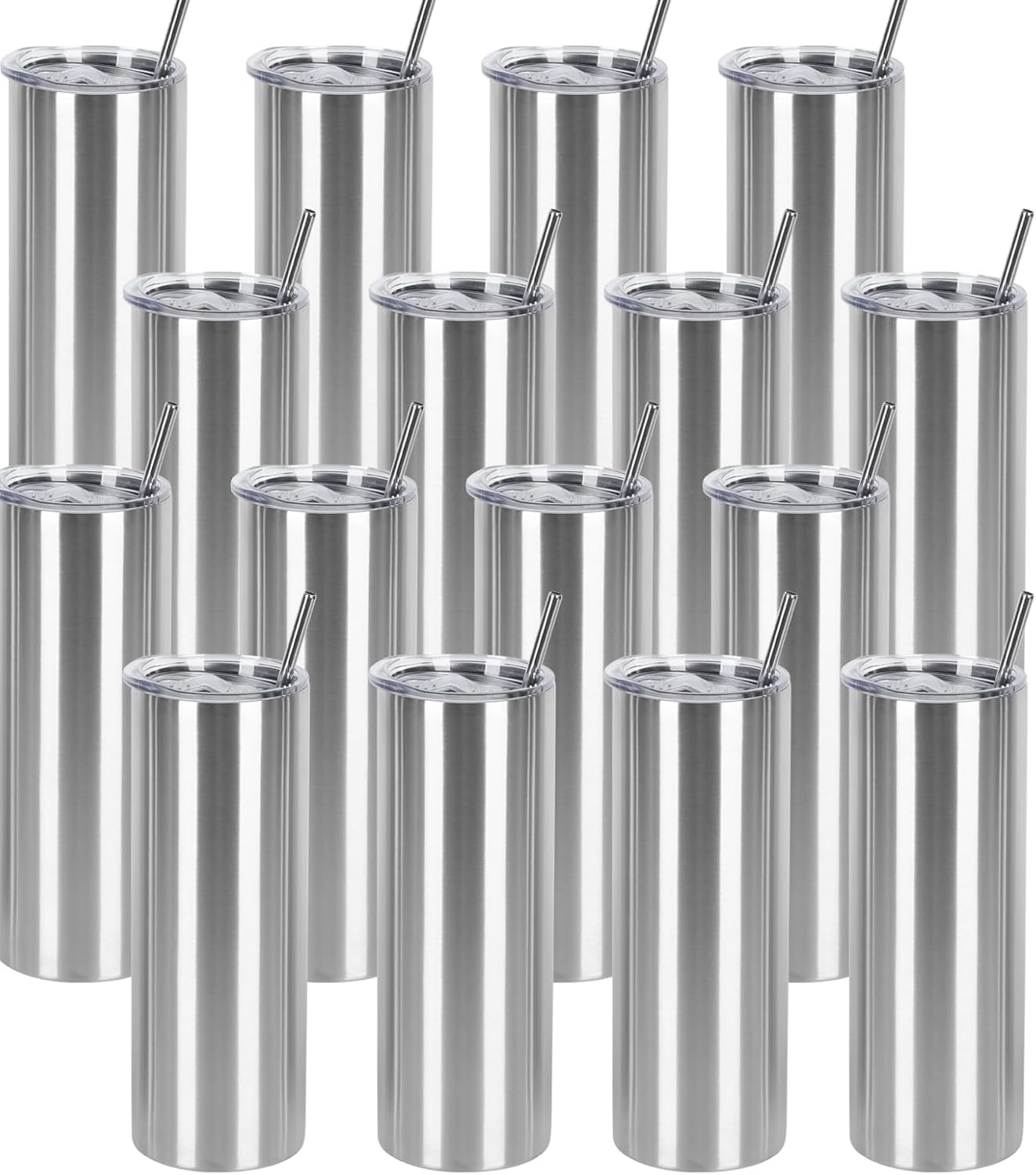 16 Pack 20 Oz Straight Skinny Tumblers for Creative DIY Gifts