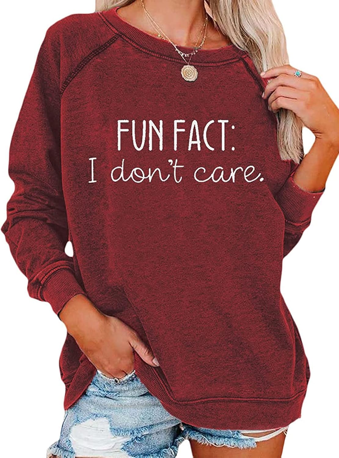 I don't care Letter Print Sweatshirt