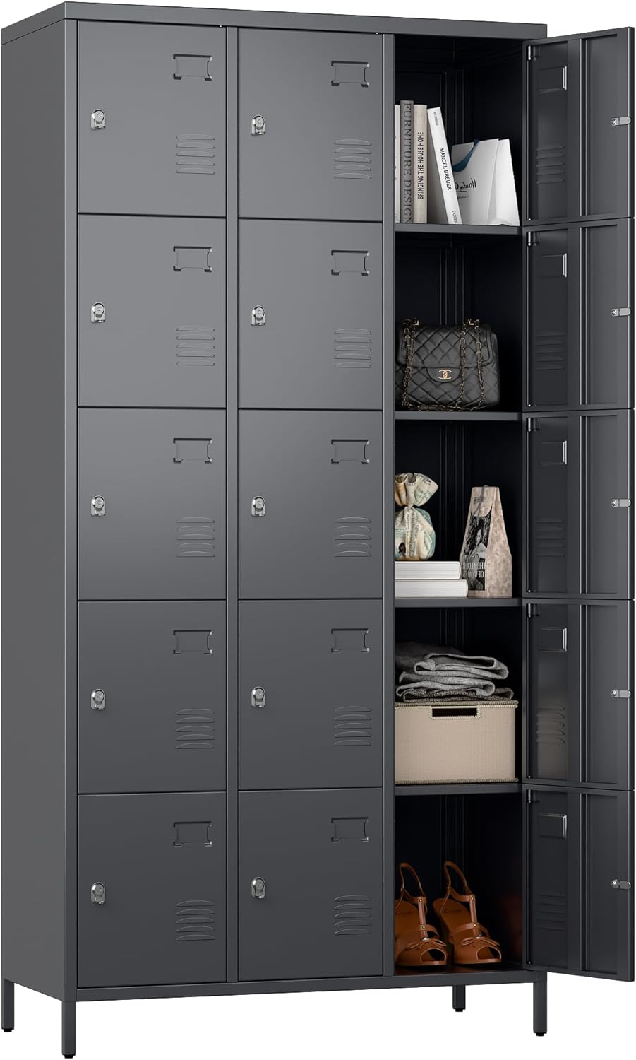 15 Doors Metal Lockers for Employees in Offices and Gyms