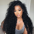 Water Wave Half Wig Human Hair 200% Density - Wear and Go