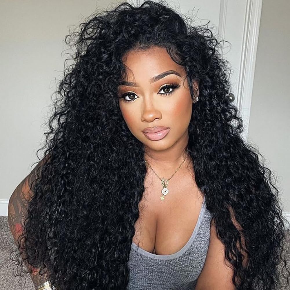 Water Wave Half Wig Human Hair 200% Density for Easy Styling