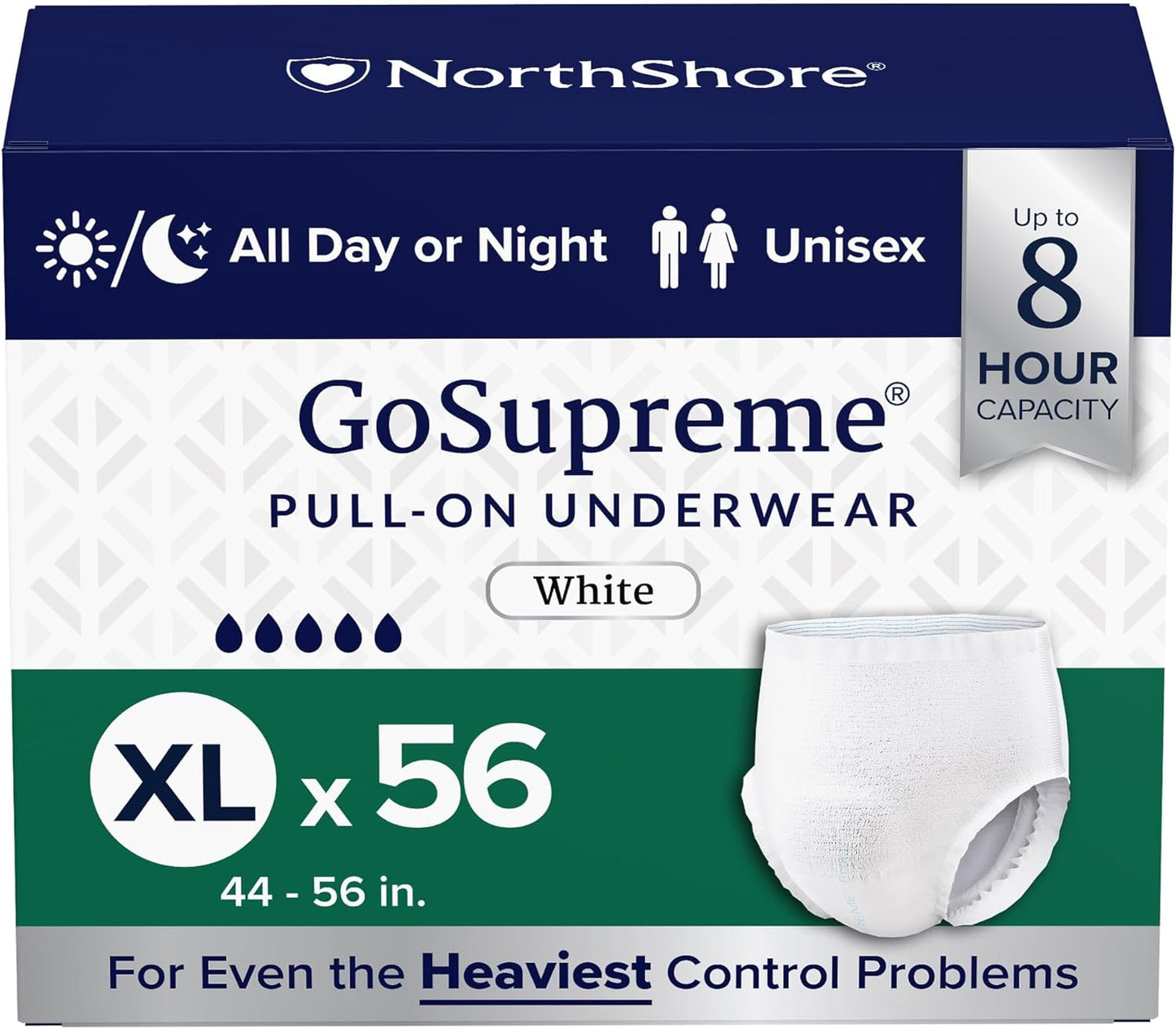 NorthShore GoSupreme Overnight Incontinence Underwear for Comfort