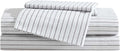 Full Sheet Set Cotton Percale Bedding Set Ticking Stripe Grey - Soft