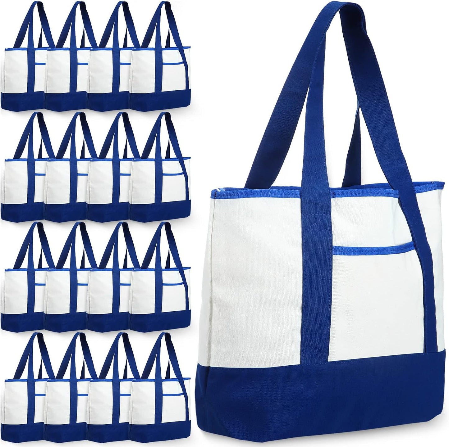 Reginary 16 Pcs Canvas Tote Bags Bulk for Reusable Shopping