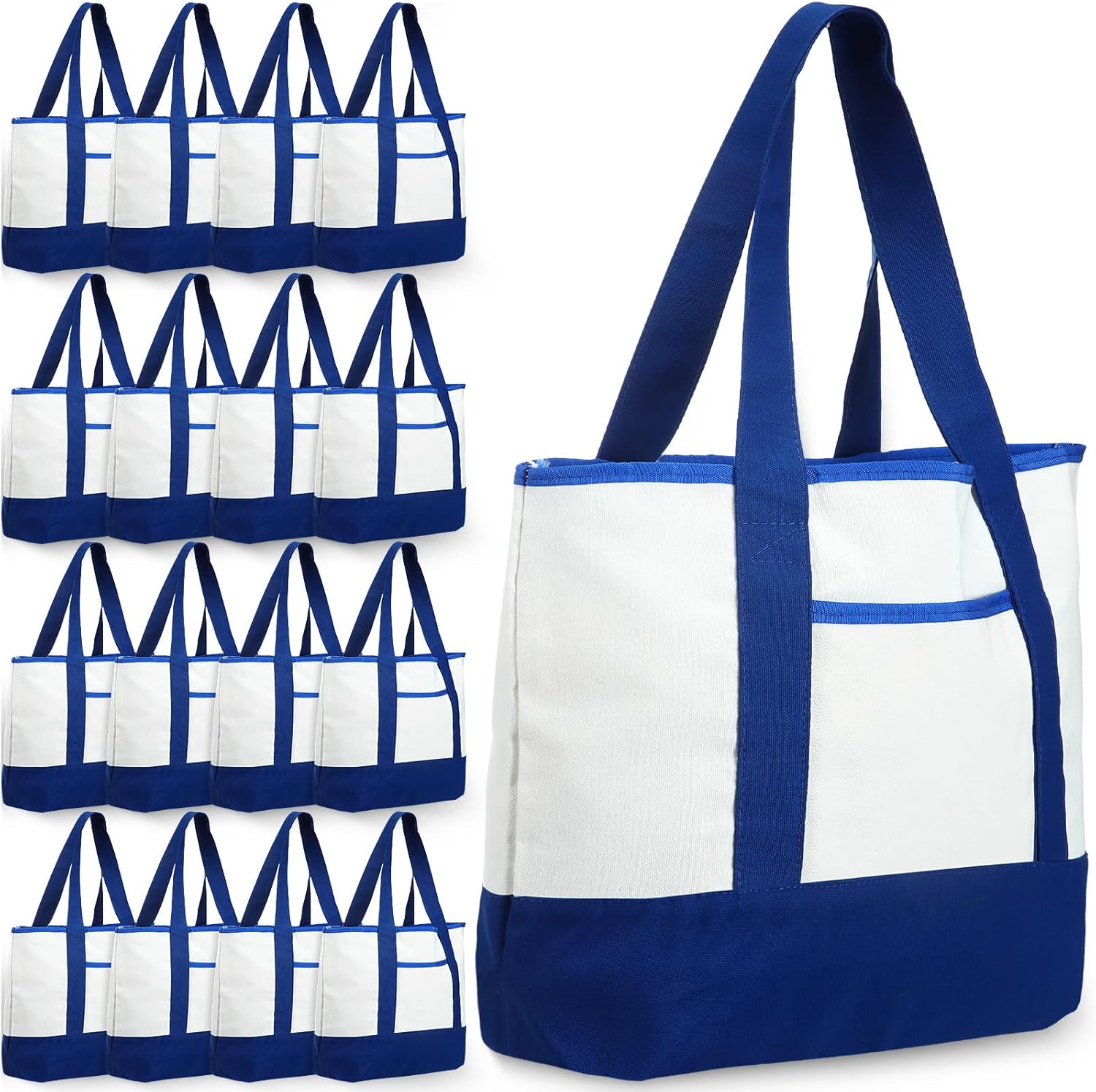 Reginary 16 Pcs Canvas Tote Bags Bulk for Reusable Shopping