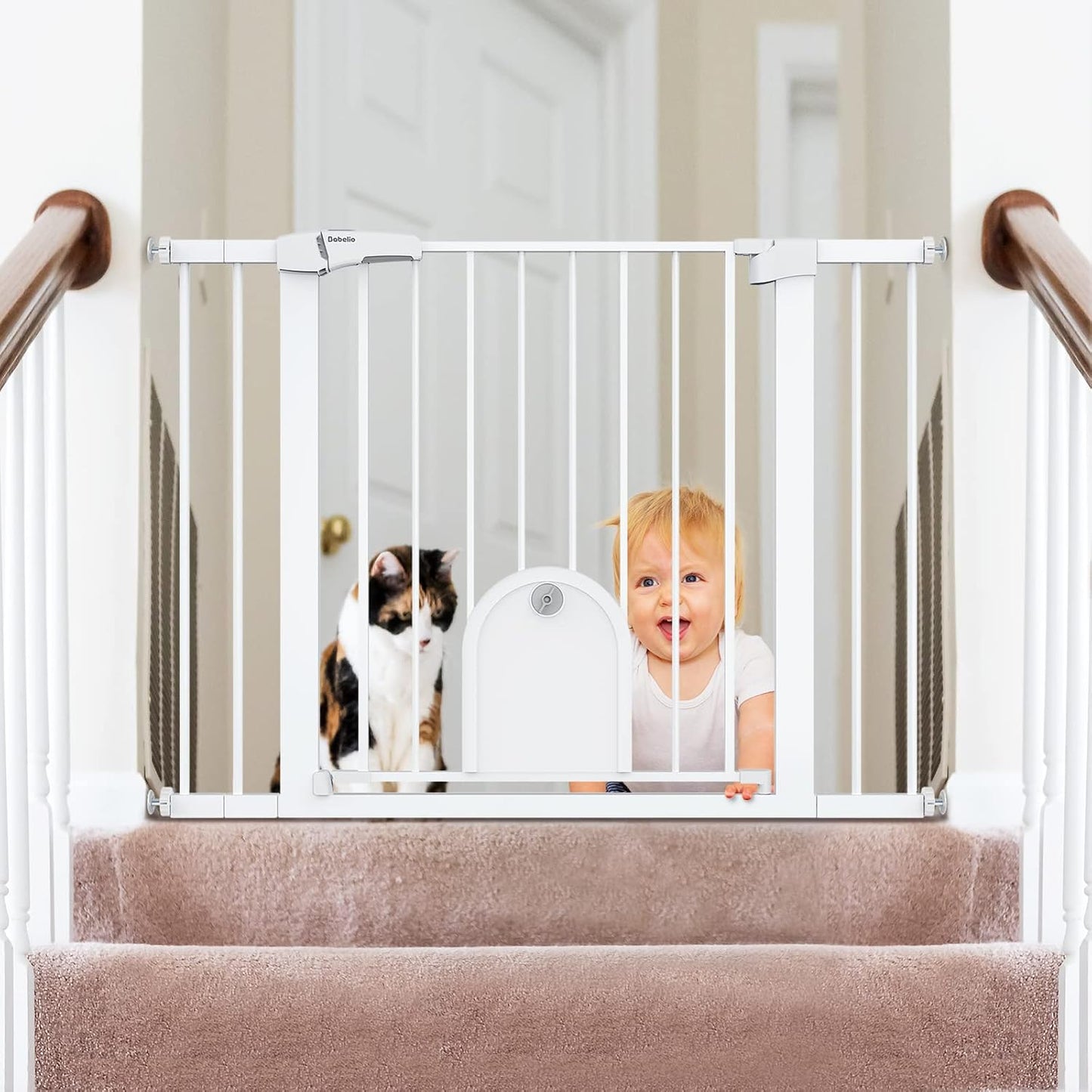 Babelio Auto Close Cat Gate: Easy Walk Thru for Pets