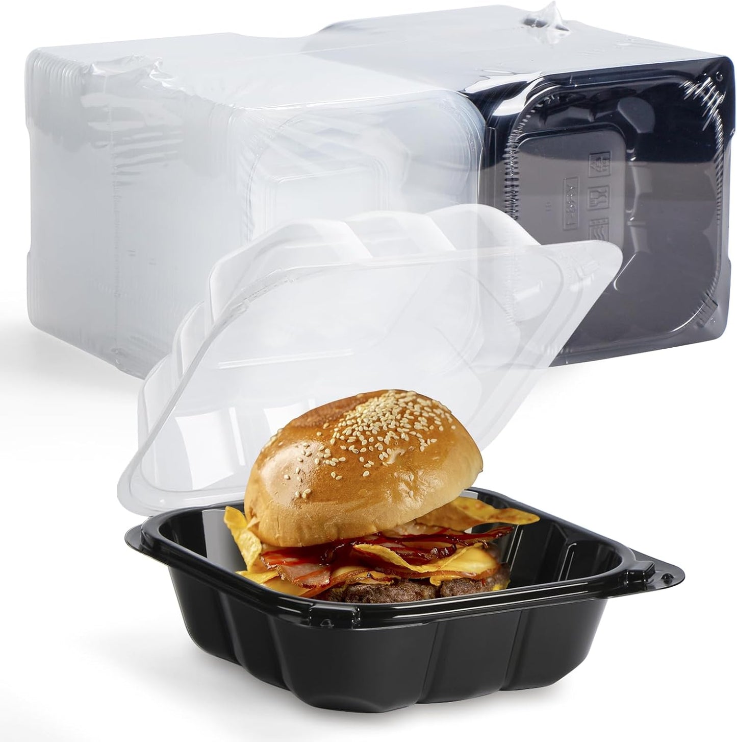 YANGRUI Plastic Containers 55 Pack with Anti-Fog Crystal Lid