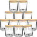 12 Pack 14oz Glass Candle Jars with Bamboo Lids - Clear Candle