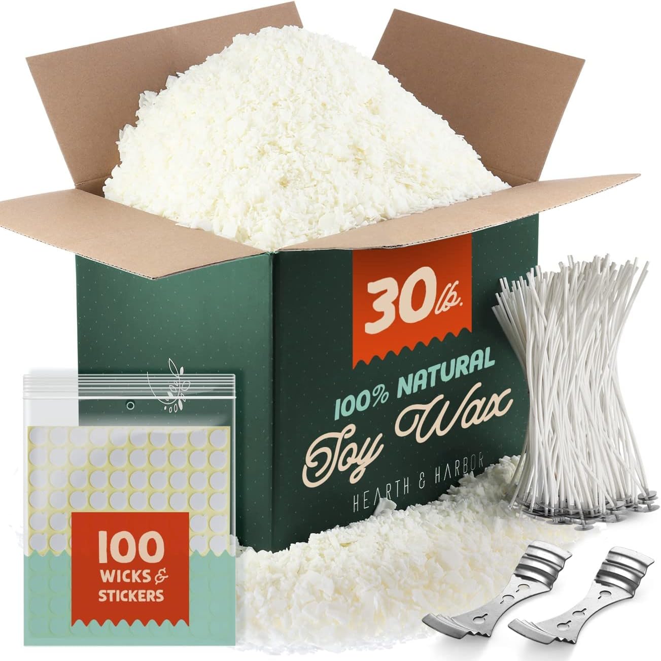 Soy Candle Making Kit with 30 lb Natural Wax and Supplies