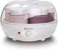 Euro Cuisine YM80 Yogurt Maker 9.6 in - Seven Glass Jars for Multiple