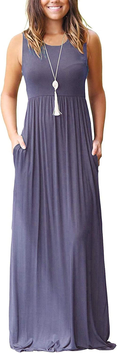 MOLERANI Women's Casual Long Maxi Dresses with Pockets for Summer