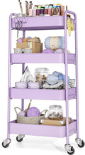 4-Tier Metal Rolling Cart with Wheels and Lockable Casters - Compact